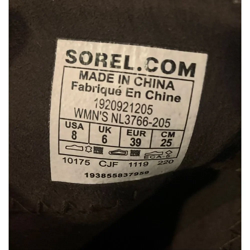 Sorel Joan of Arctic Wedge II Zip Brown Leather Boots sz 8